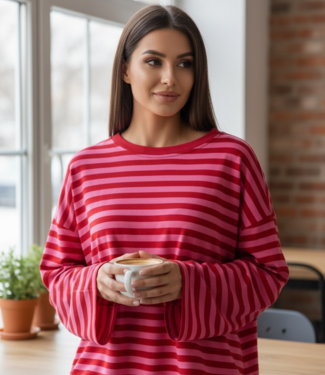 PROM Stripes LS Shirt (Red)