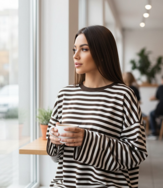 PROM Stripes LS Shirt (Brown)