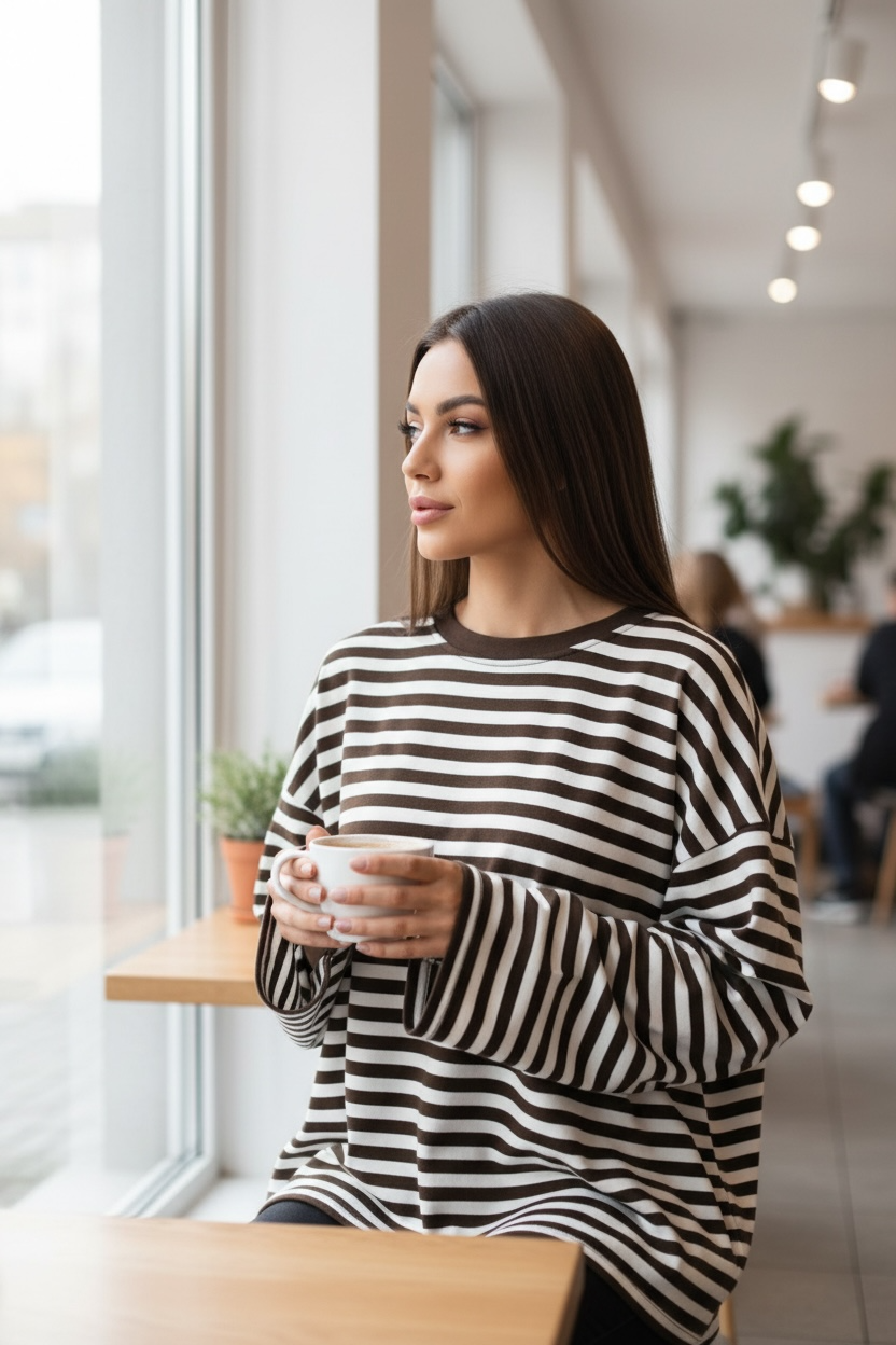 PROM Stripes LS Shirt (Brown)