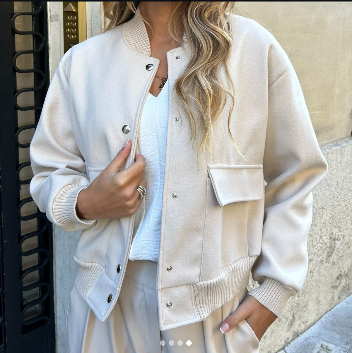 PROM Bomber Jacket (Beige)