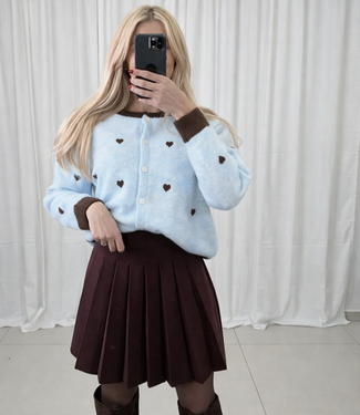 ARI HEART CARDIGUAN (Blue/Brown)