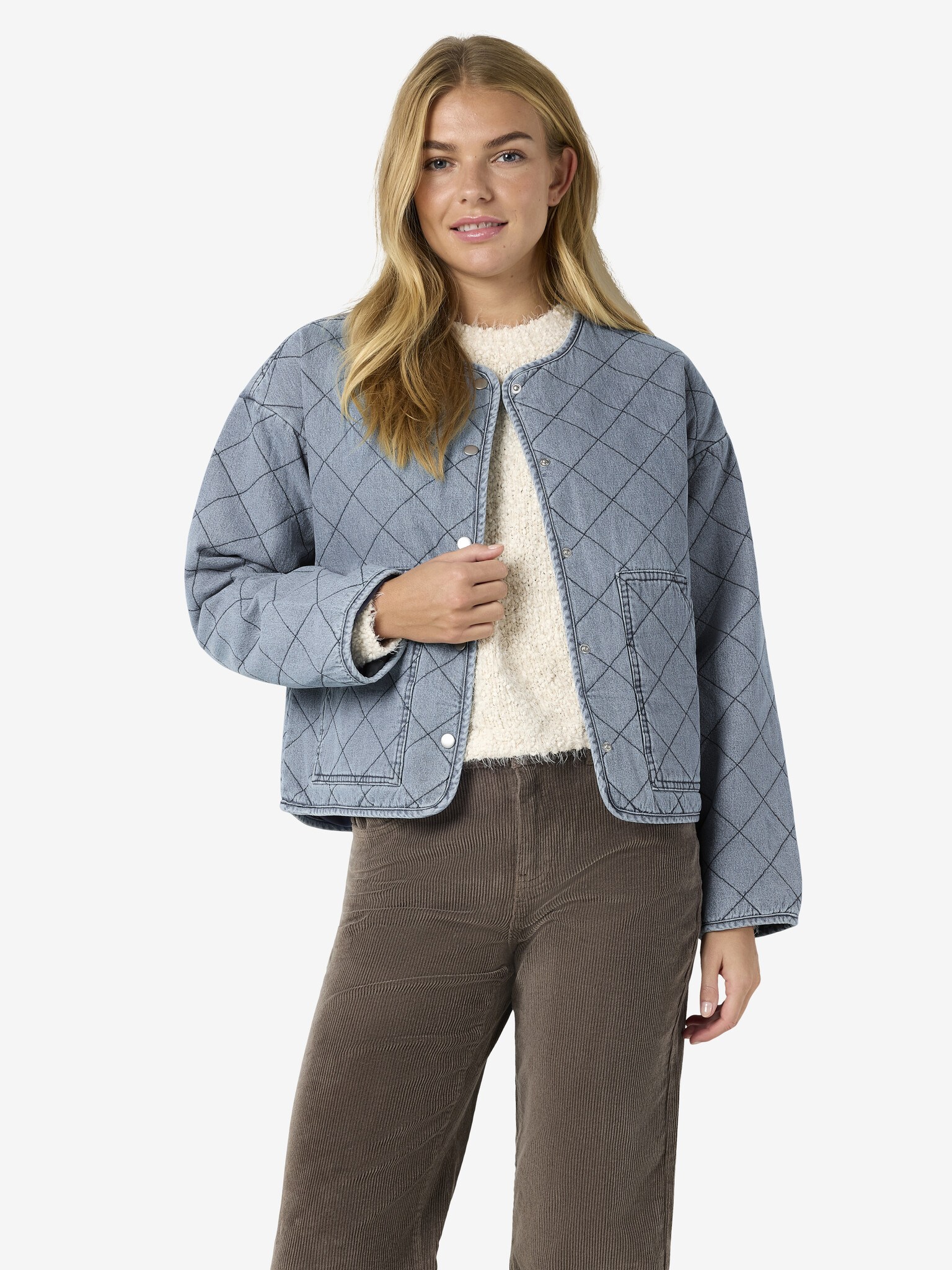 NMCLEO QUILTED DENIM JACKET (LIGHT BLUE DENIM)