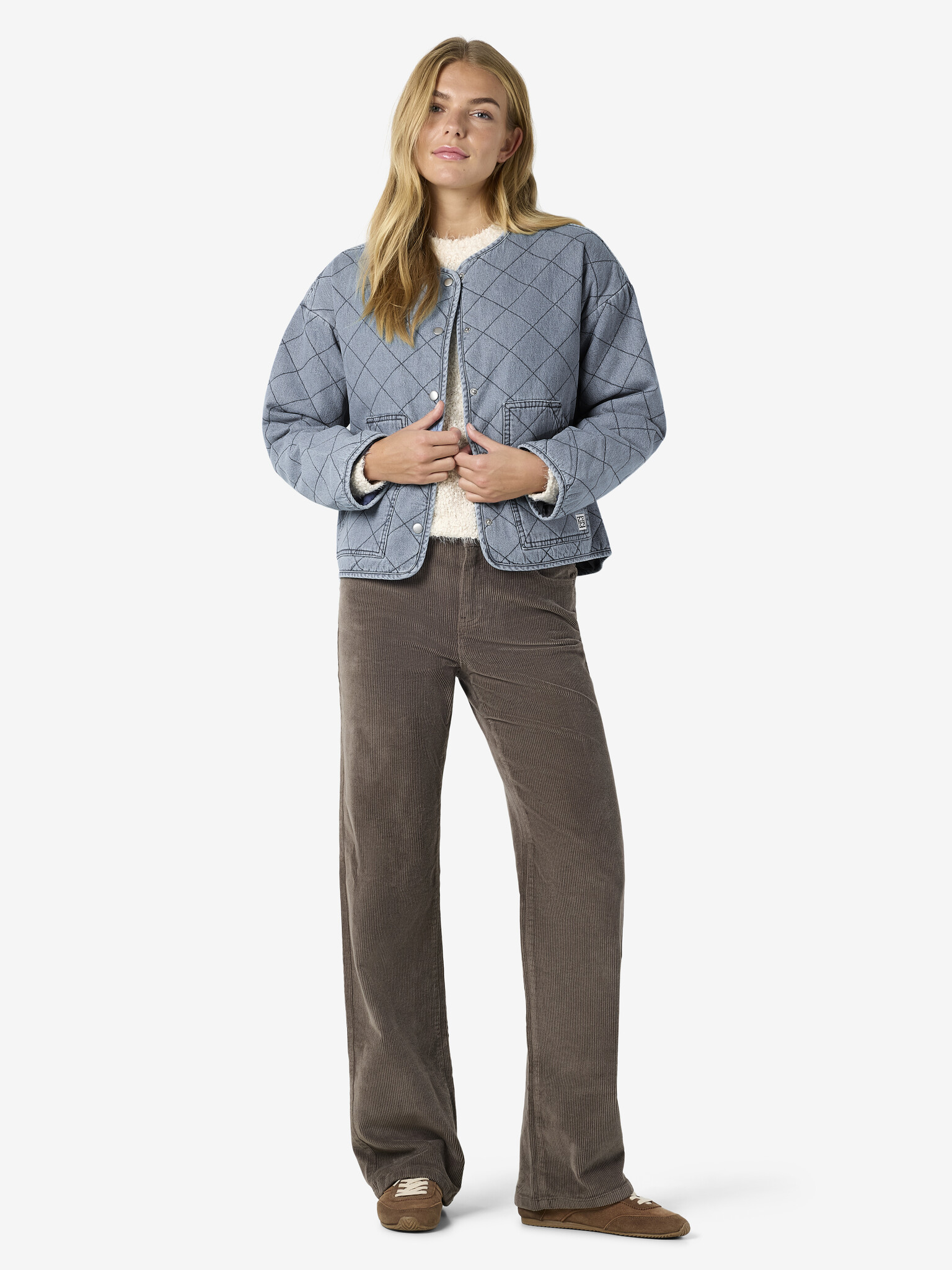 NMCLEO QUILTED DENIM JACKET (LIGHT BLUE DENIM)