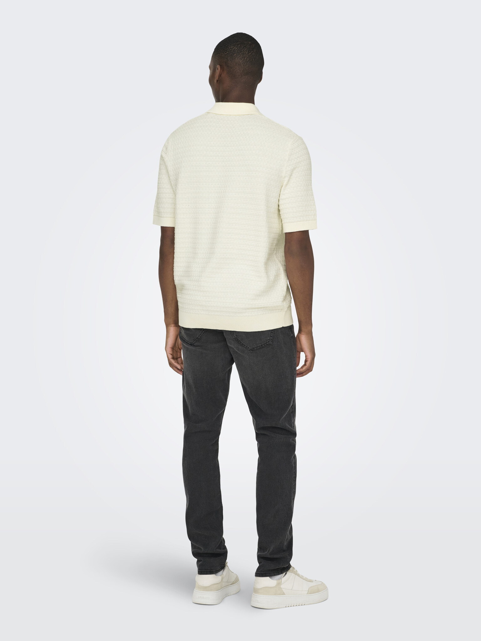 ONSMENU REG SS STRUCTURE POLO KNIT (Egret)