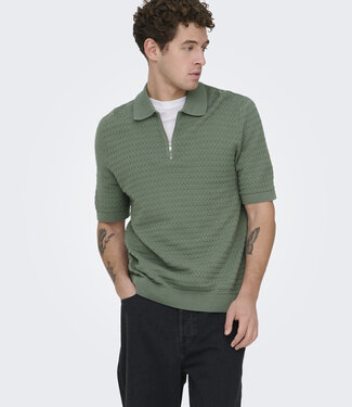 Only & Sons ONSMENU REG SS STRUCTURE POLO KNIT (Agave Green)