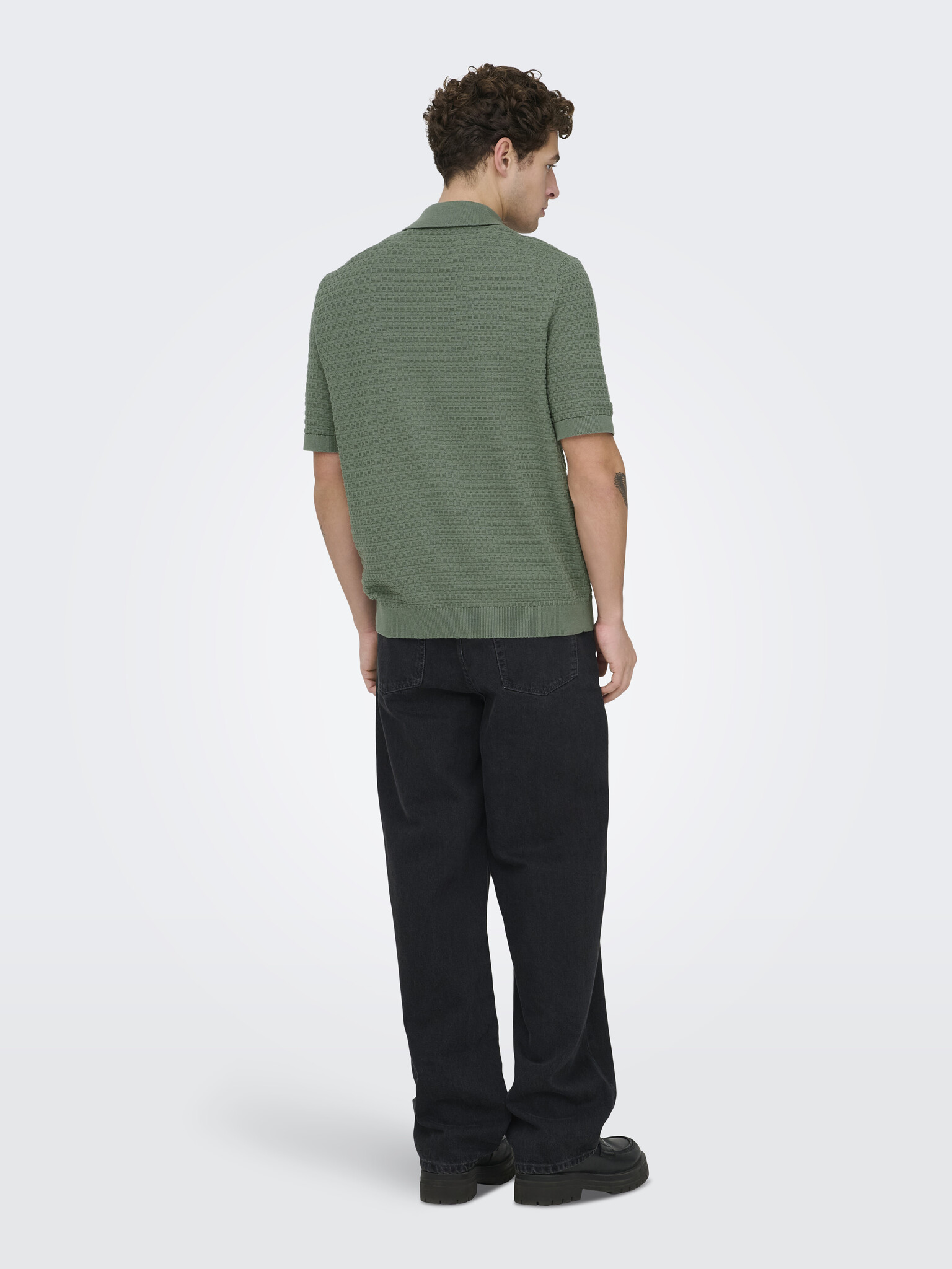 ONSMENU REG SS STRUCTURE POLO KNIT (Agave Green)