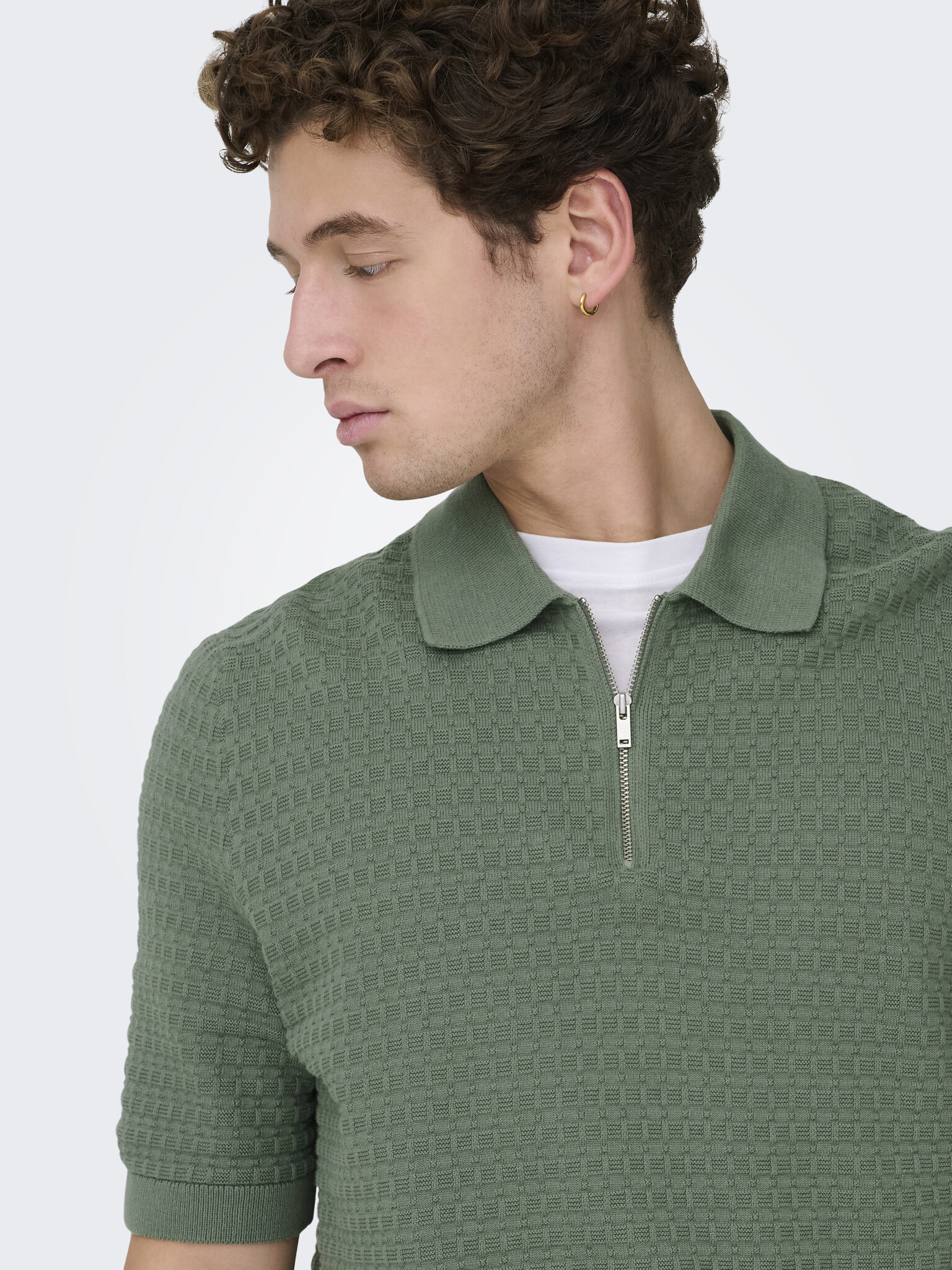 ONSMENU REG SS STRUCTURE POLO KNIT (Agave Green)