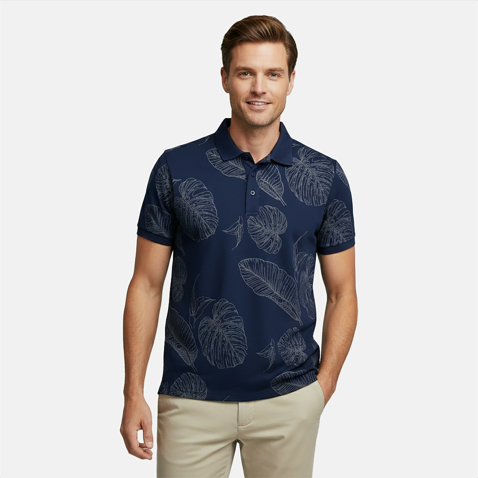 TREVO POLO PRINT (NAVY)