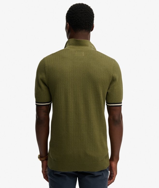 KNITTED TEXTURE S/S POLO M1110458A (CLASSIC OLIVE)