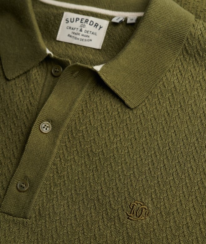 KNITTED TEXTURE S/S POLO M1110458A (CLASSIC OLIVE)