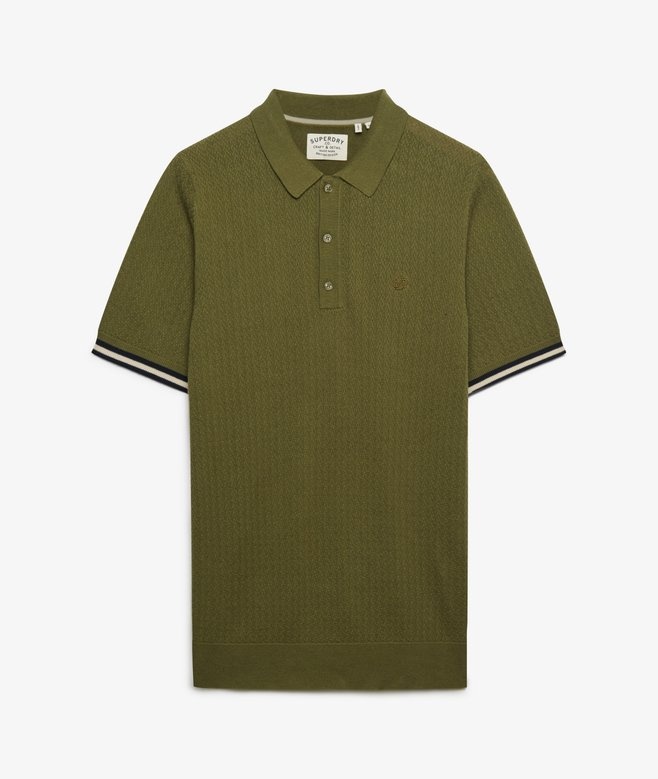 KNITTED TEXTURE S/S POLO M1110458A (CLASSIC OLIVE)