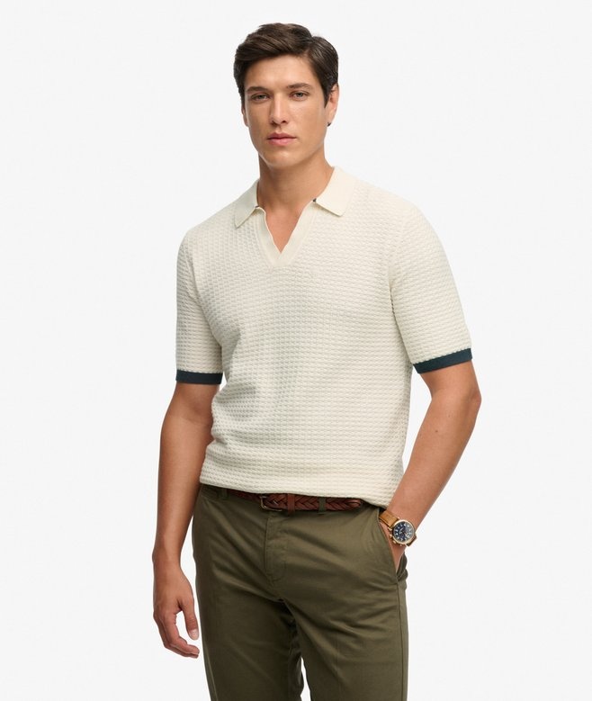 JOHNNY COLLAR KNITTED POLO M1110459A (CLASSIC CREAM)