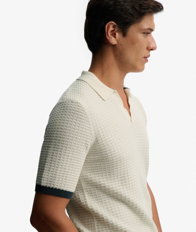 JOHNNY COLLAR KNITTED POLO M1110459A (CLASSIC CREAM)