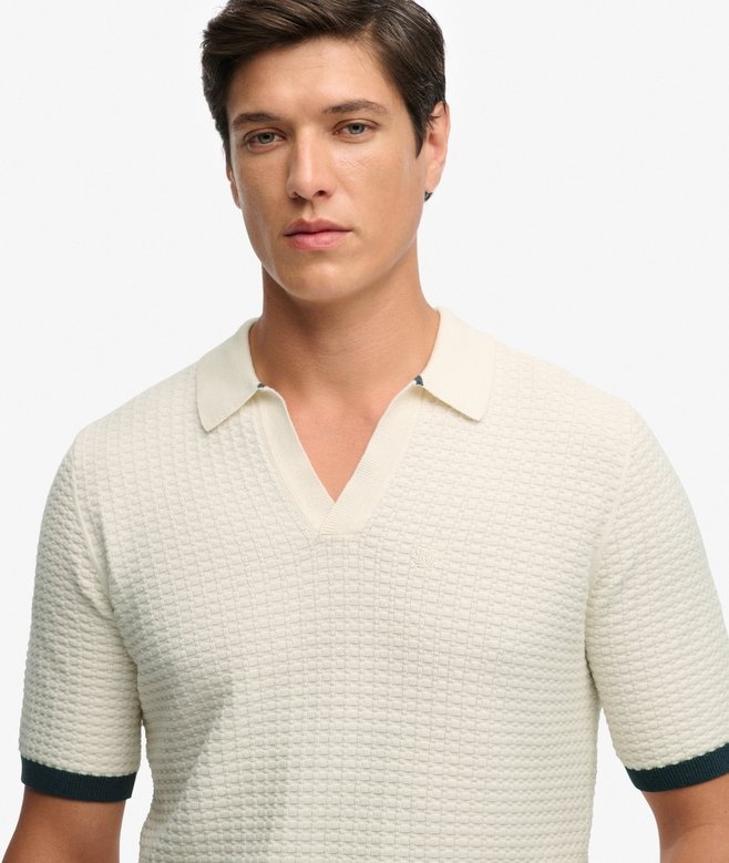 JOHNNY COLLAR KNITTED POLO M1110459A (CLASSIC CREAM)