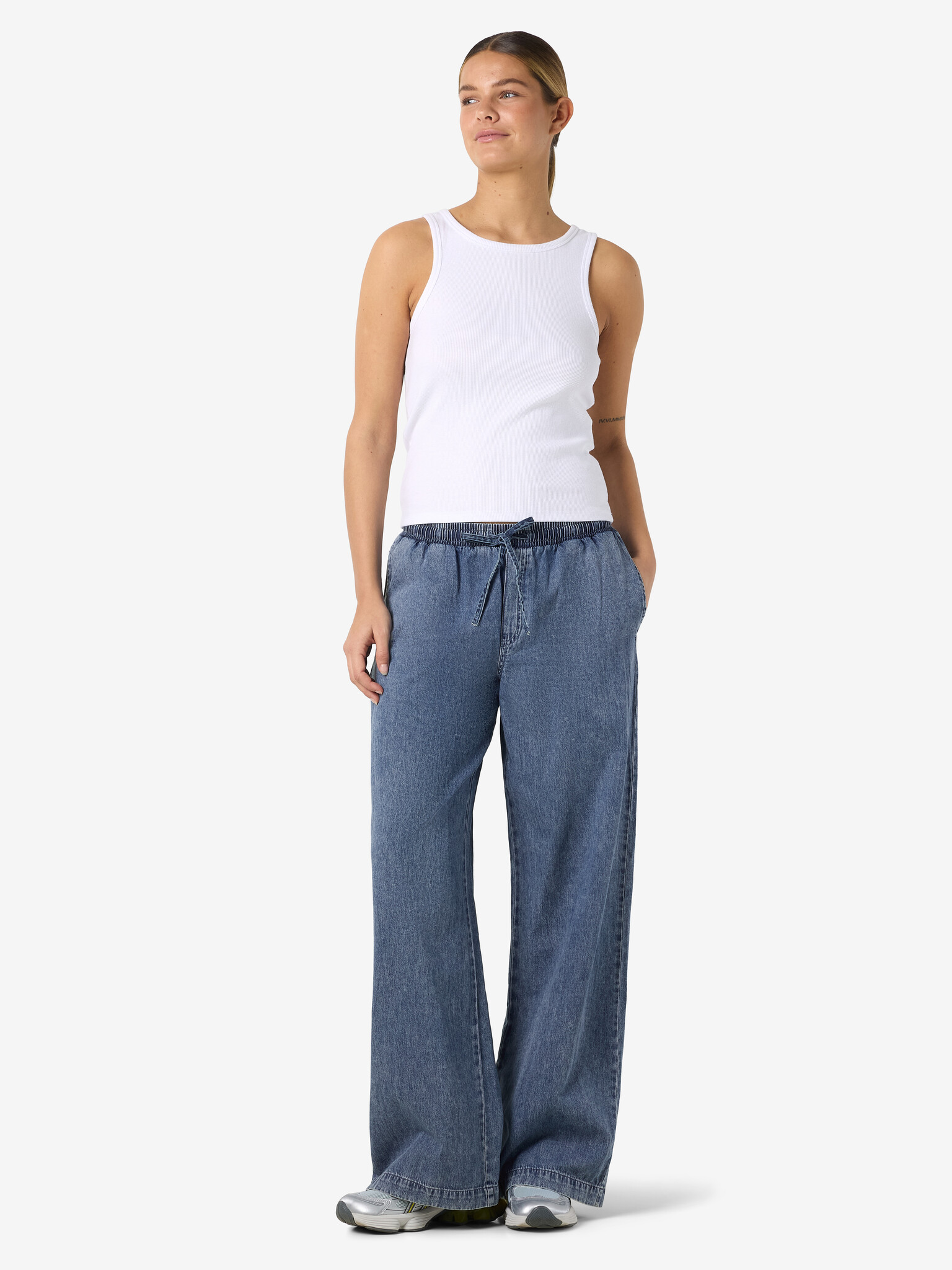 NMENZA MW WIDE PANTS (MEDIUM BLUE DENIM)