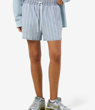 NOISY MAY NMKATRI MW ELASTIC BAND SHORTS (MEDIUM BLUE DENIM)