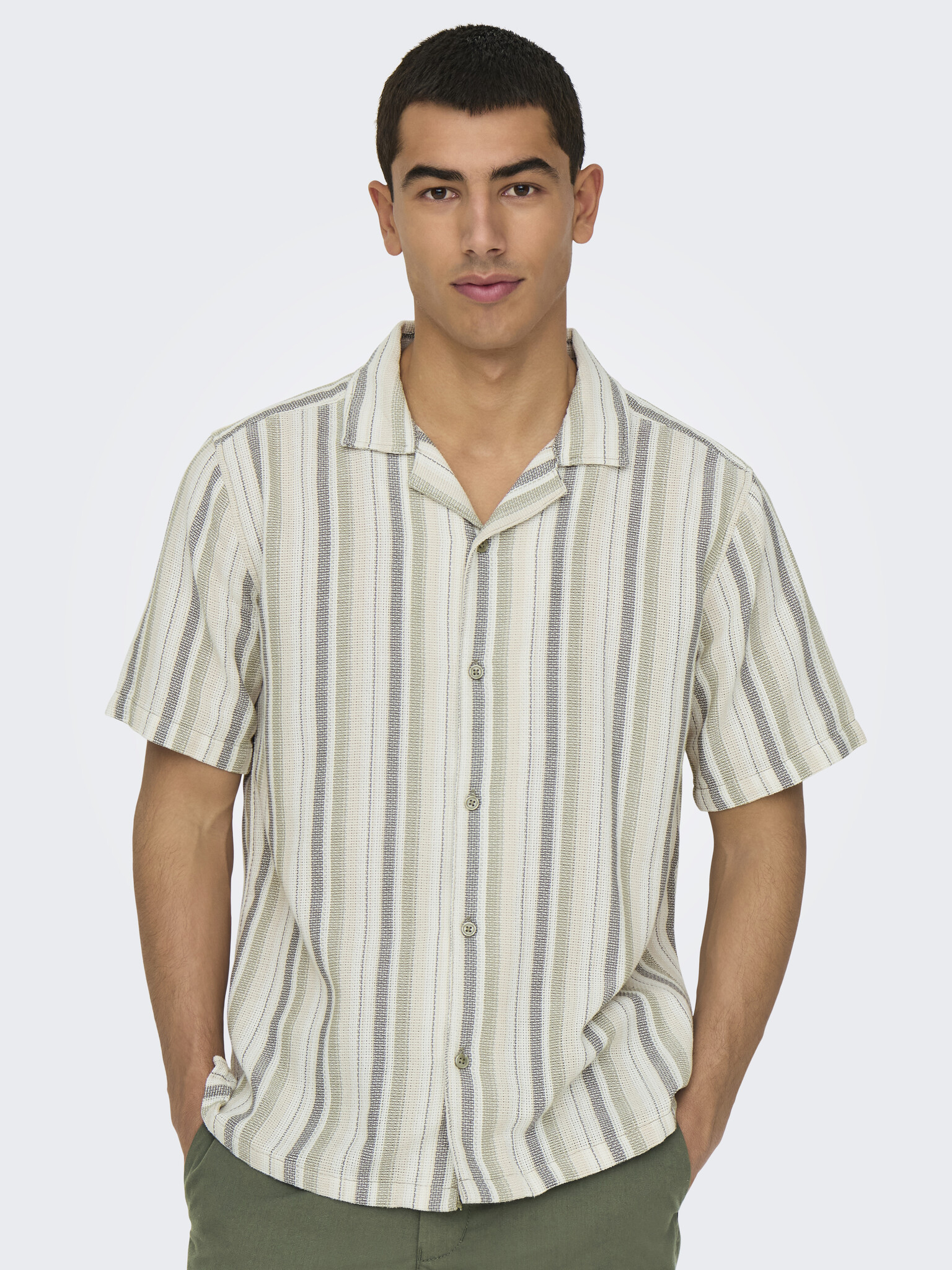 ONSTREV LIFE REG STRIPE SS SHIRT (SEAGRASS/MULTI STRIPE)