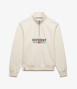 Superdry ATH ESS GRAHPIC HALF ZIP (DESERT BONE OFF WHITE)