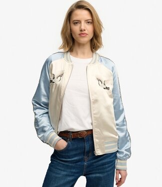 Superdry SUIKJAN EMBROIDERED BOMBER (BLUE FOG)