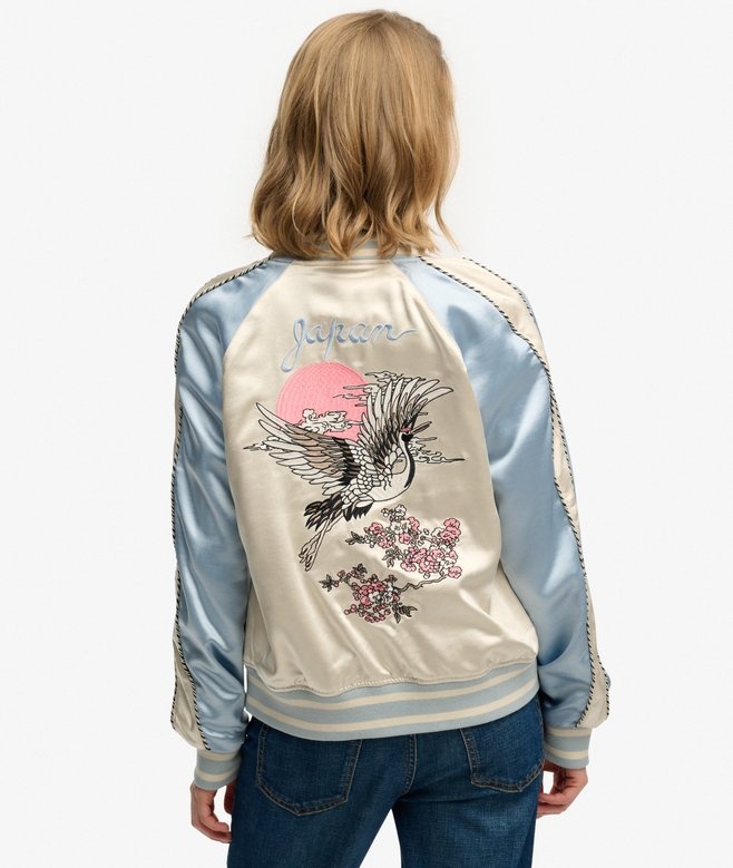 SUIKJAN EMBROIDERED BOMBER (BLUE FOG)