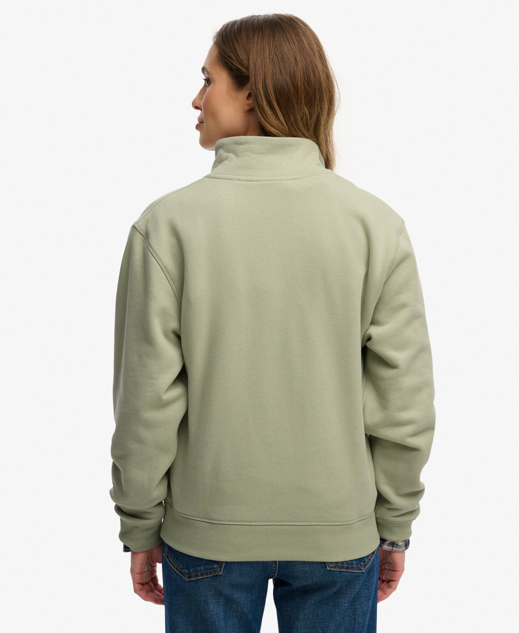 ESSENTIAL LOGO EMB HALF ZIP (DUSTY SAGE)