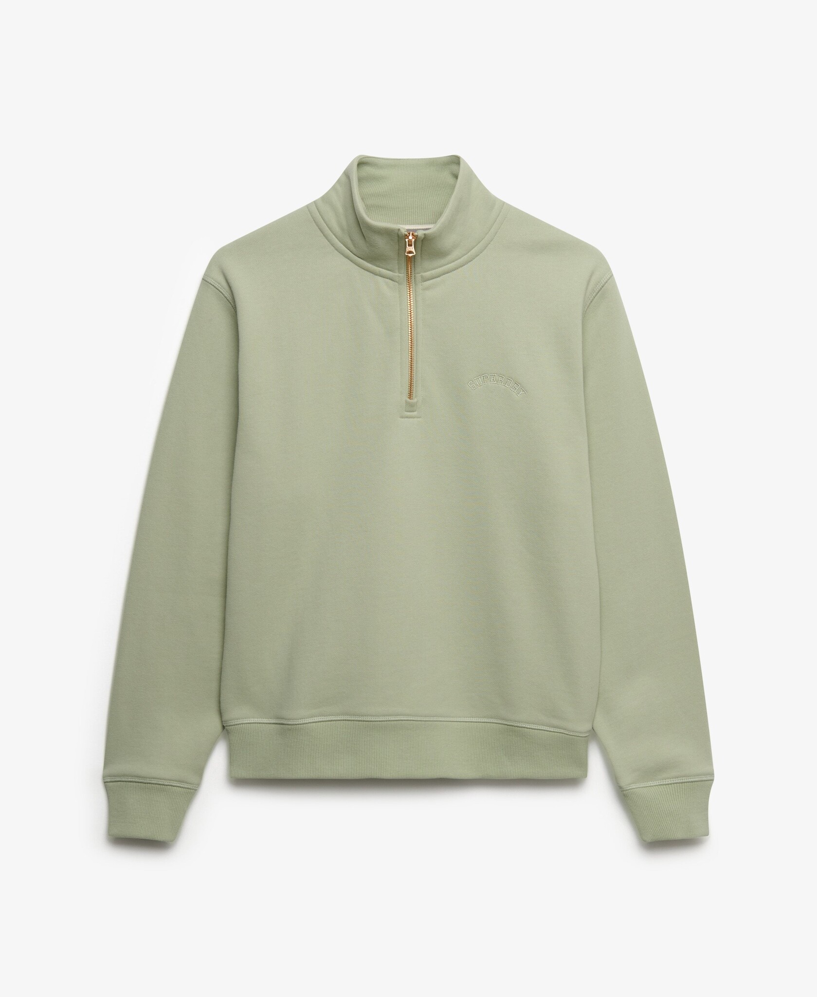 ESSENTIAL LOGO EMB HALF ZIP (DUSTY SAGE)