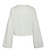 NMASHLEY L/S TIE V-NECK SHIRT WVN FWD (CLOUD DANCER/SEA SHELLS)