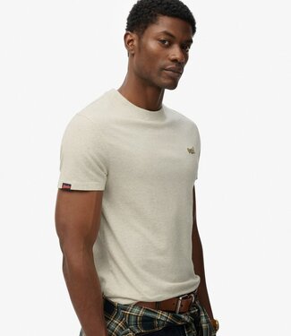 Superdry ESSENTIAL LOGO EMB TEE (STRAW GREY MARL)