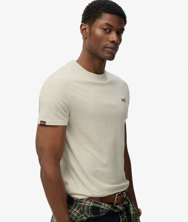 ESSENTIAL LOGO EMB TEE (STRAW GREY MARL)