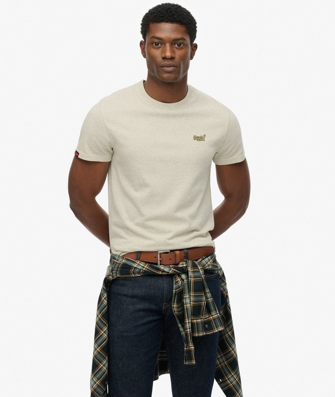 ESSENTIAL LOGO EMB TEE (STRAW GREY MARL)