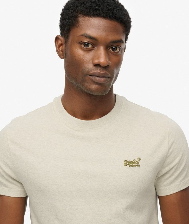 ESSENTIAL LOGO EMB TEE (STRAW GREY MARL)