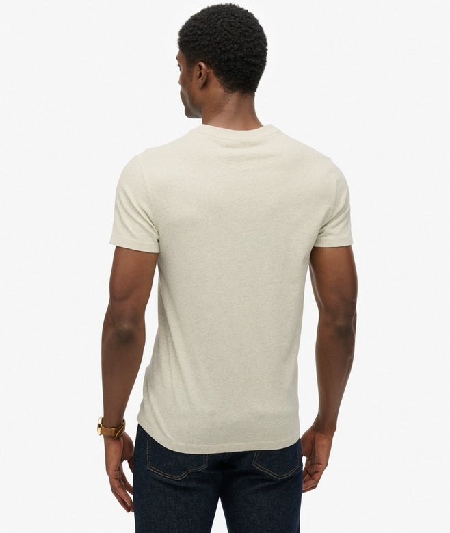 ESSENTIAL LOGO EMB TEE (STRAW GREY MARL)