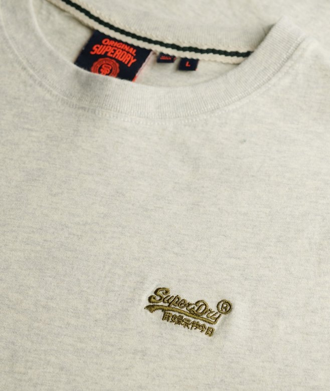 ESSENTIAL LOGO EMB TEE (STRAW GREY MARL)