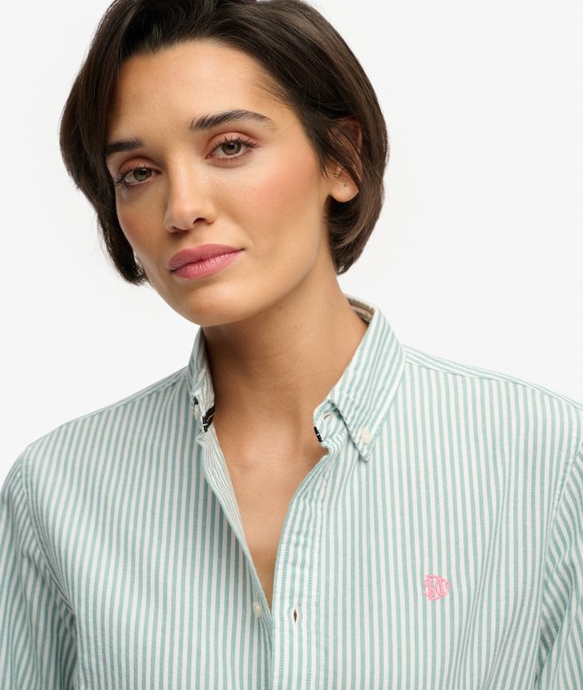SLIM OXFORD BD L/S SHIRT (PEPPERMINT CHALK)