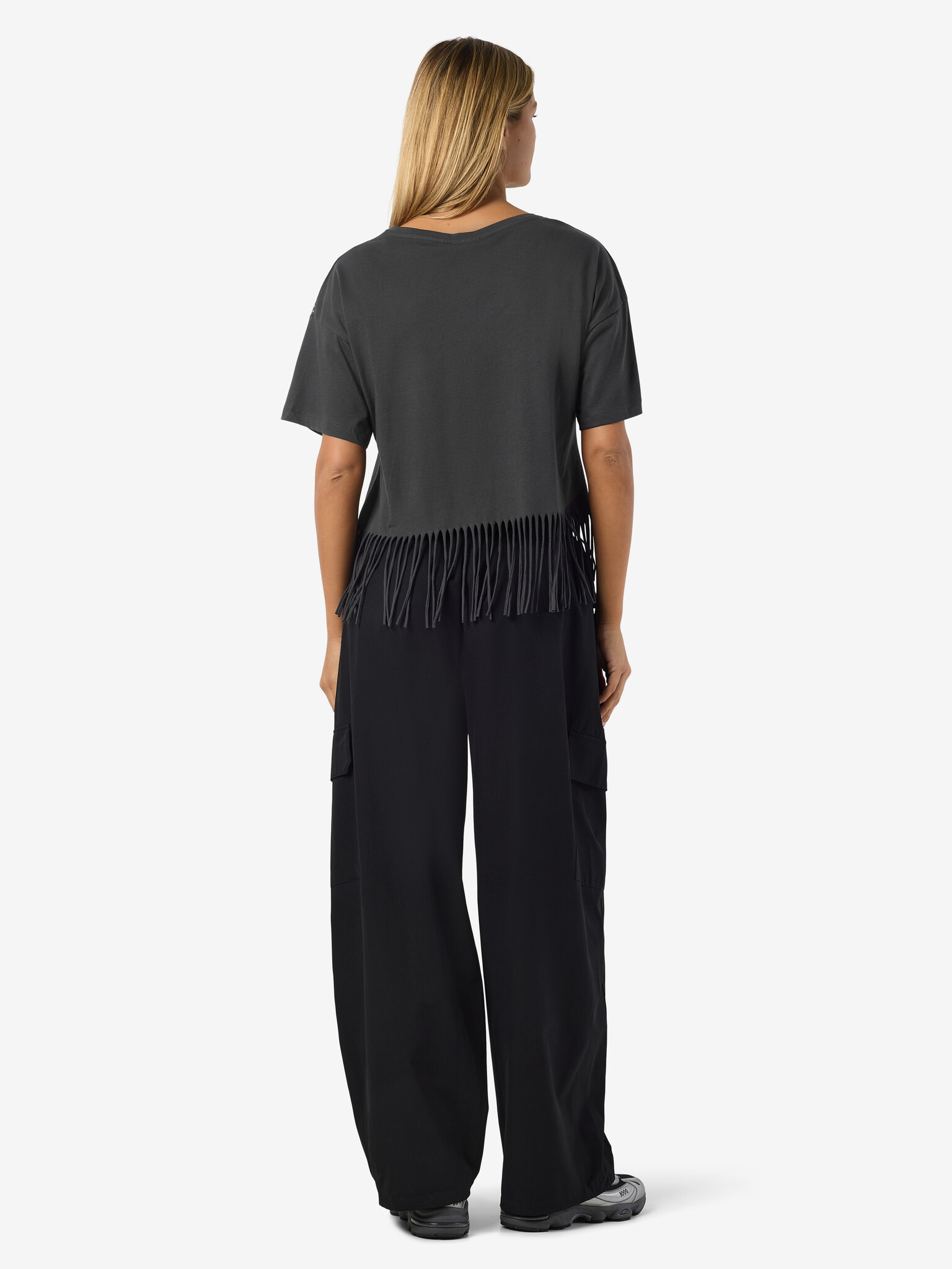 NMGABY S/S FRILL T-SHIRT (OBSIDAN/STONES