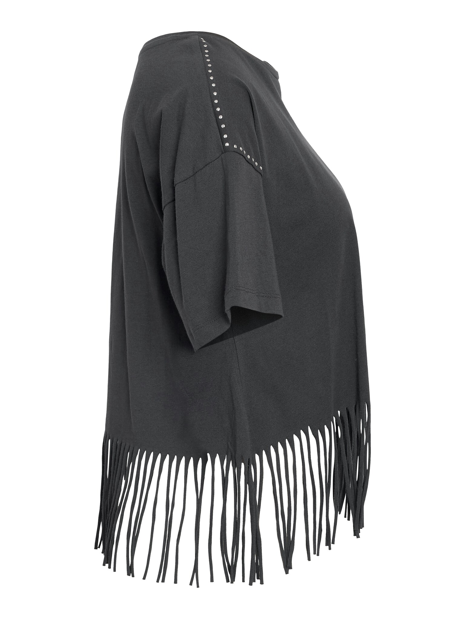 NMGABY S/S FRILL T-SHIRT (OBSIDAN/STONES