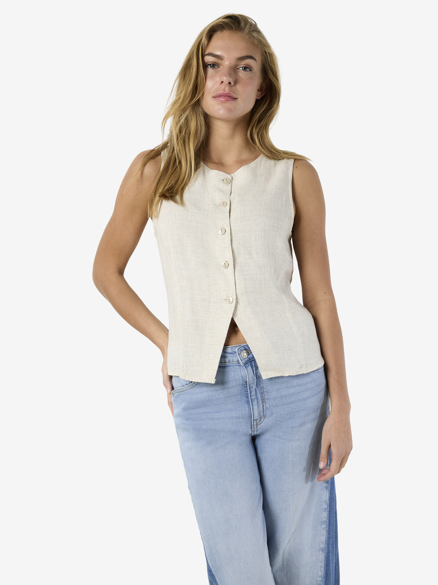 NMLEILANI WAISTCOAT WVN (Natural)