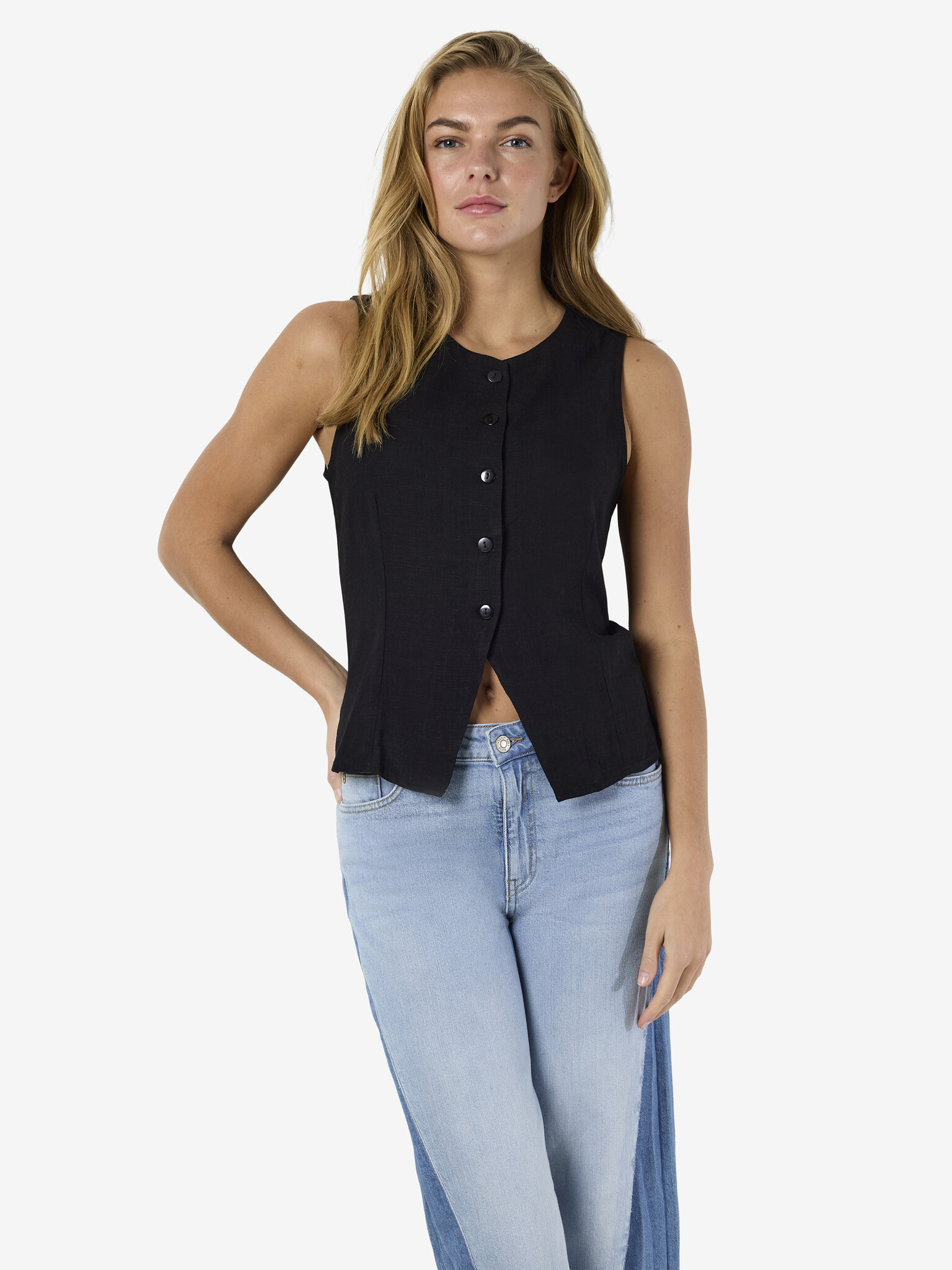 NMLEILANI WAISTCOAT WVN (Black)