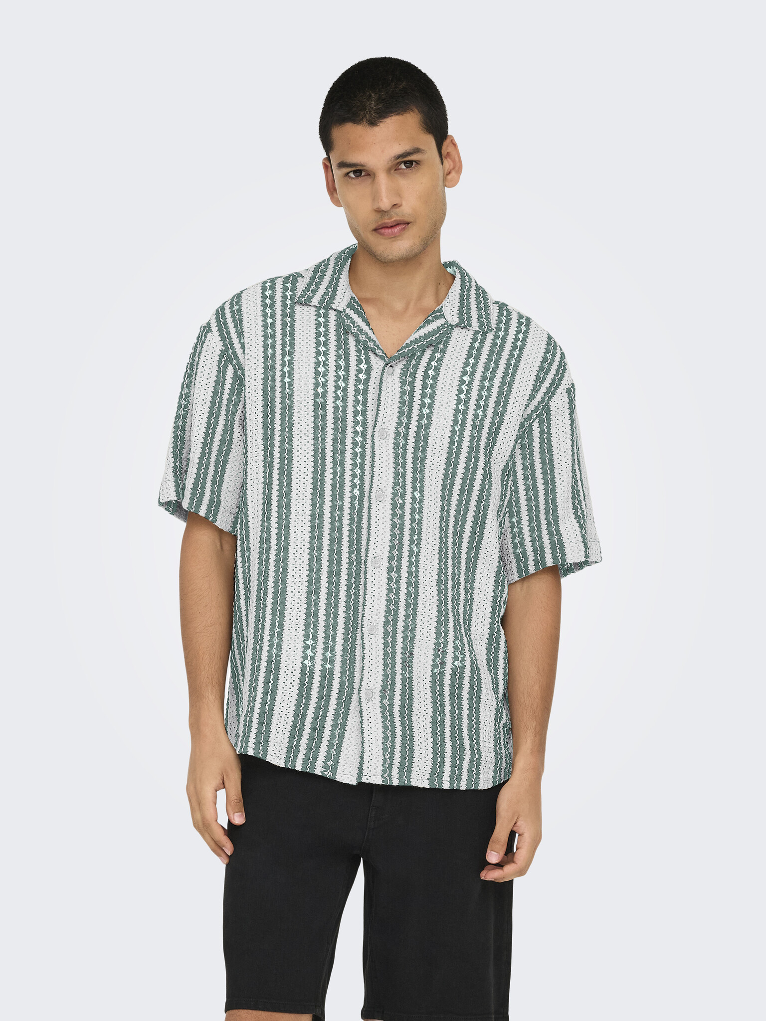 ONSDANI CROCHET SS SHIRT (Comfrey/GARDENIA)