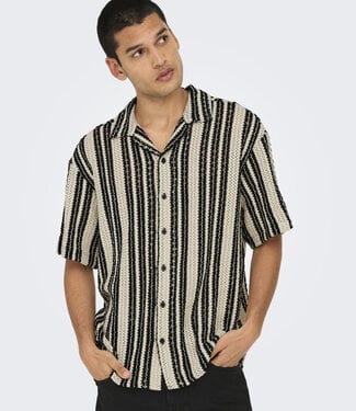 Only & Sons ONSDANI CROCHET SS SHIRT (Cloud dancer/black)