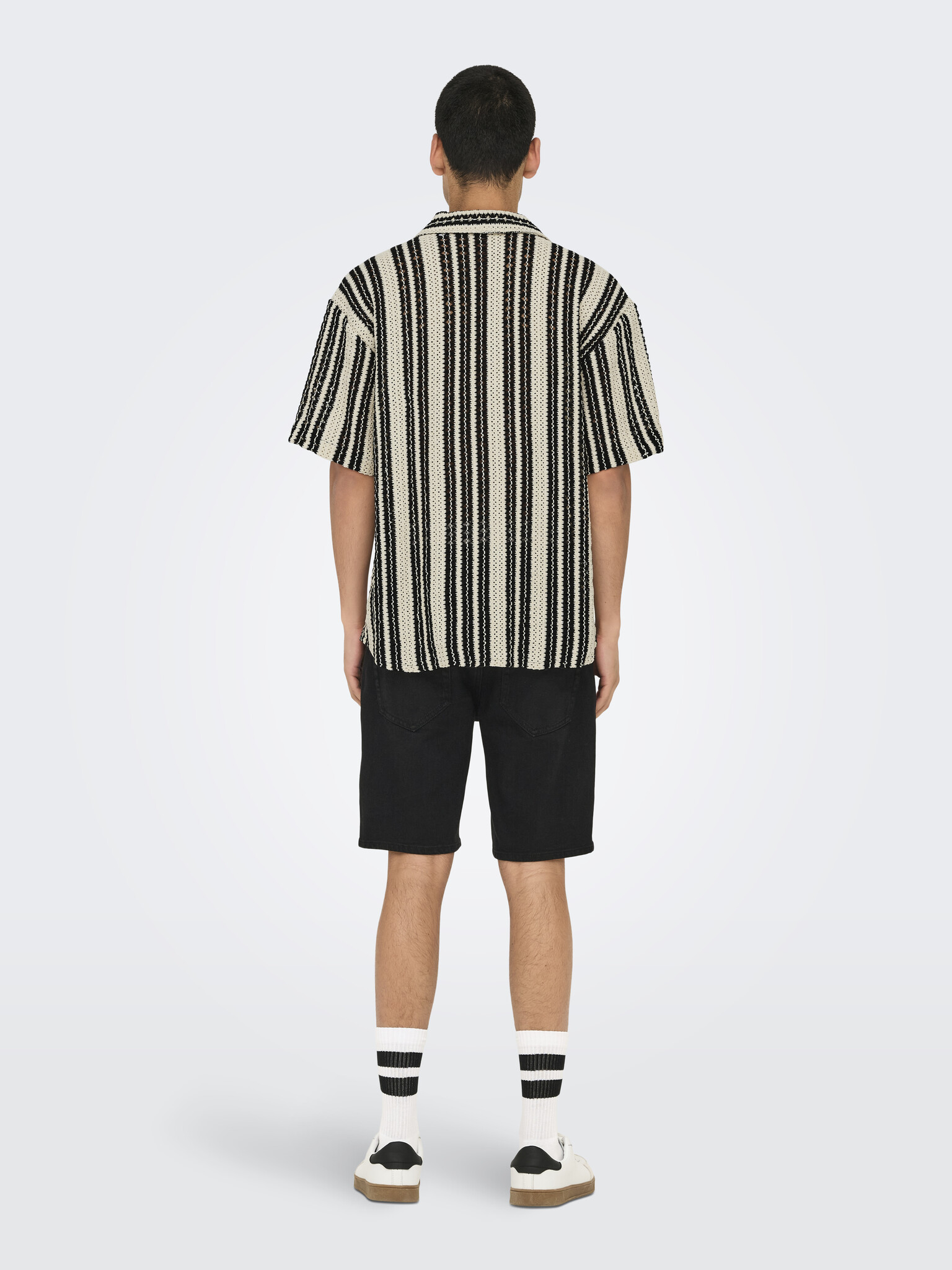 ONSDANI CROCHET SS SHIRT (Cloud dancer/black)