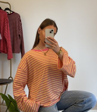 FEM Long Sleeve Stripes T-shirt (Pink/Yellow)