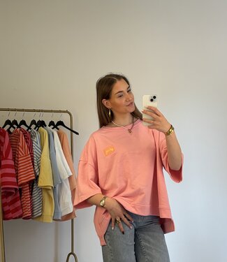 MALIBU Patches SS Sweater (Pink)