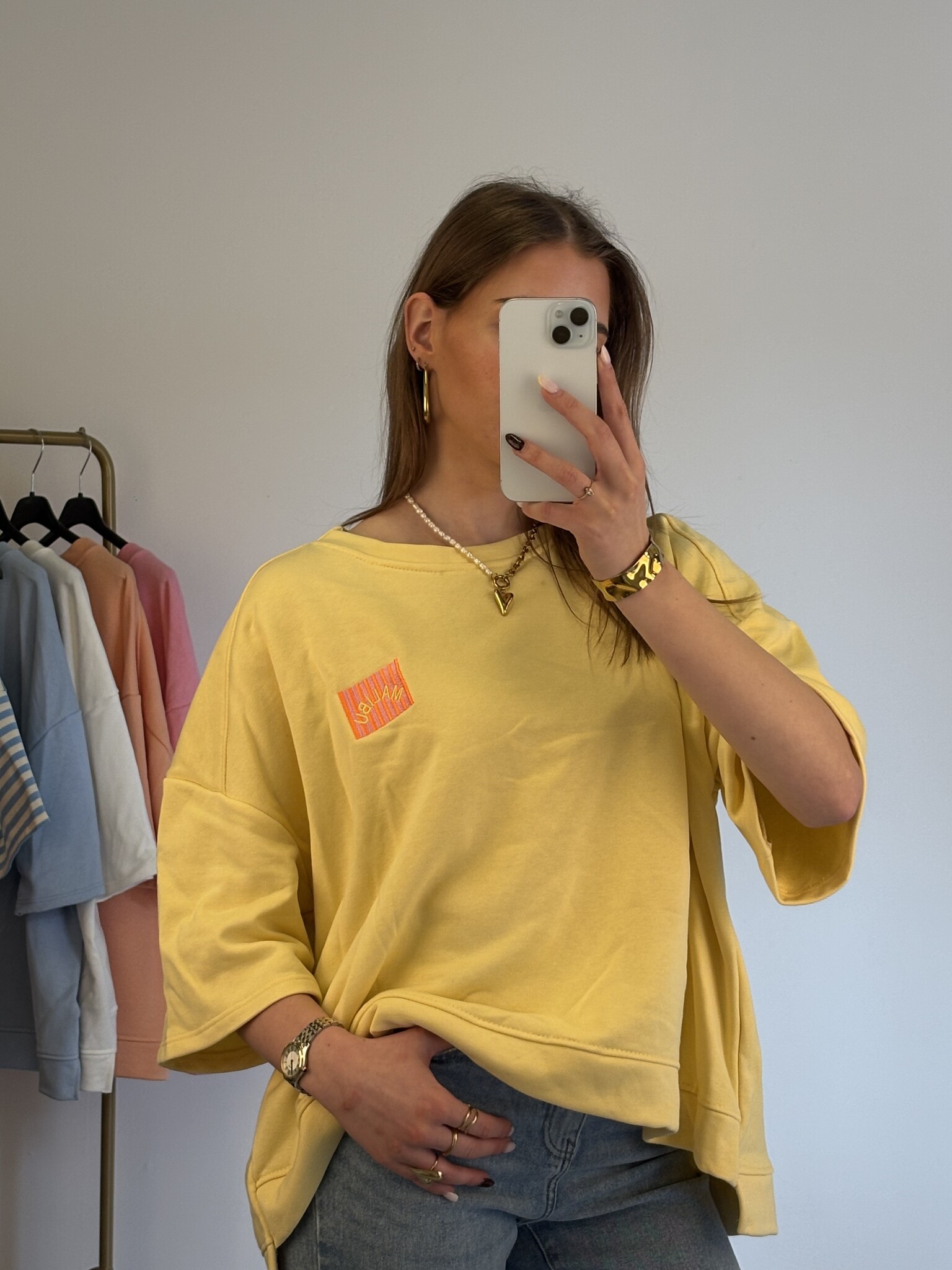 MALIBU Patches SS Sweater (Yellow)