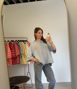 MALIBU Patches SS Sweater (Light Blue)