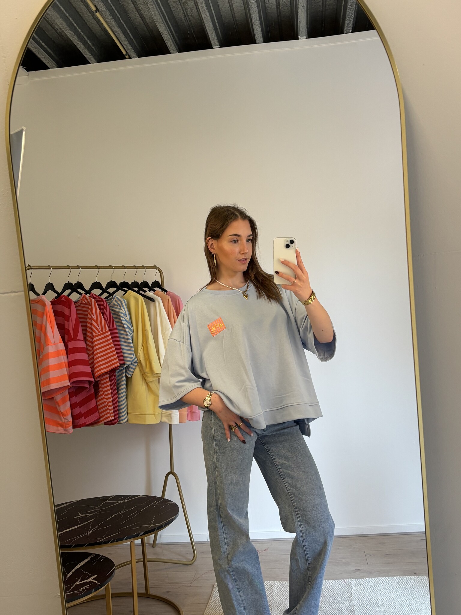 MALIBU Patches SS Sweater (Light Blue)