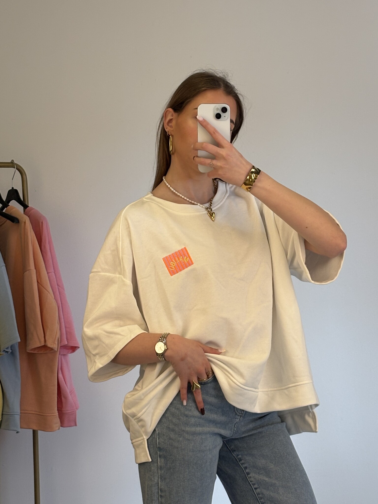 MALIBU Patches SS Sweater (White)