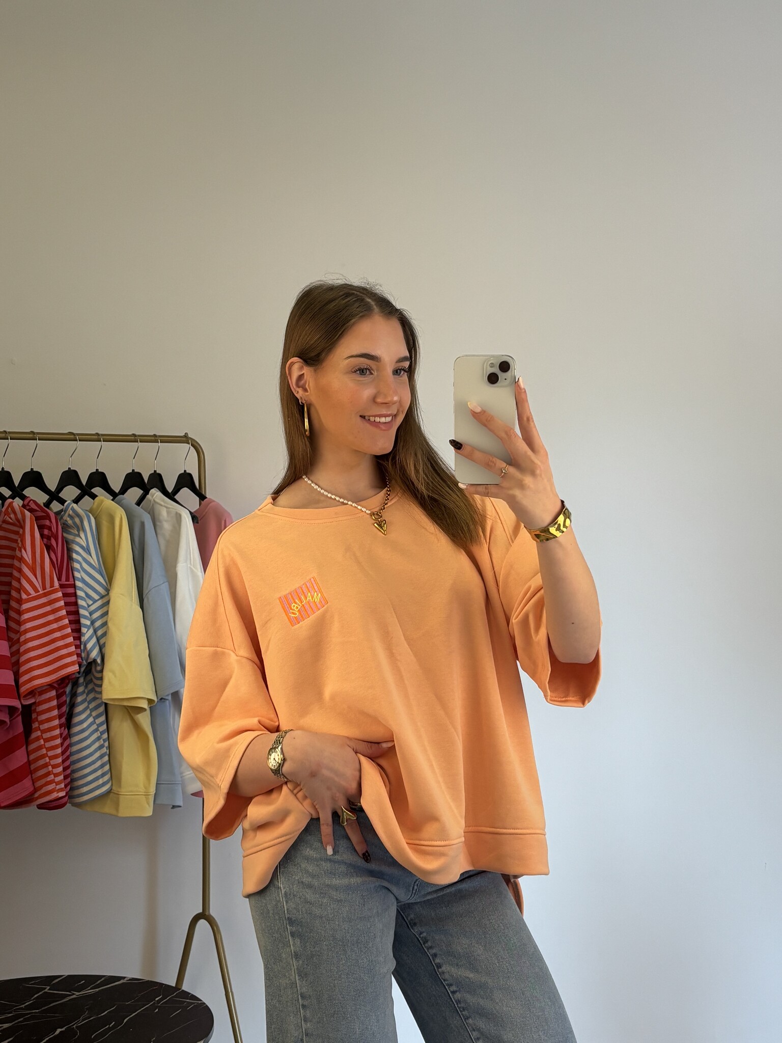 MALIBU Patches SS Sweater (Orange)