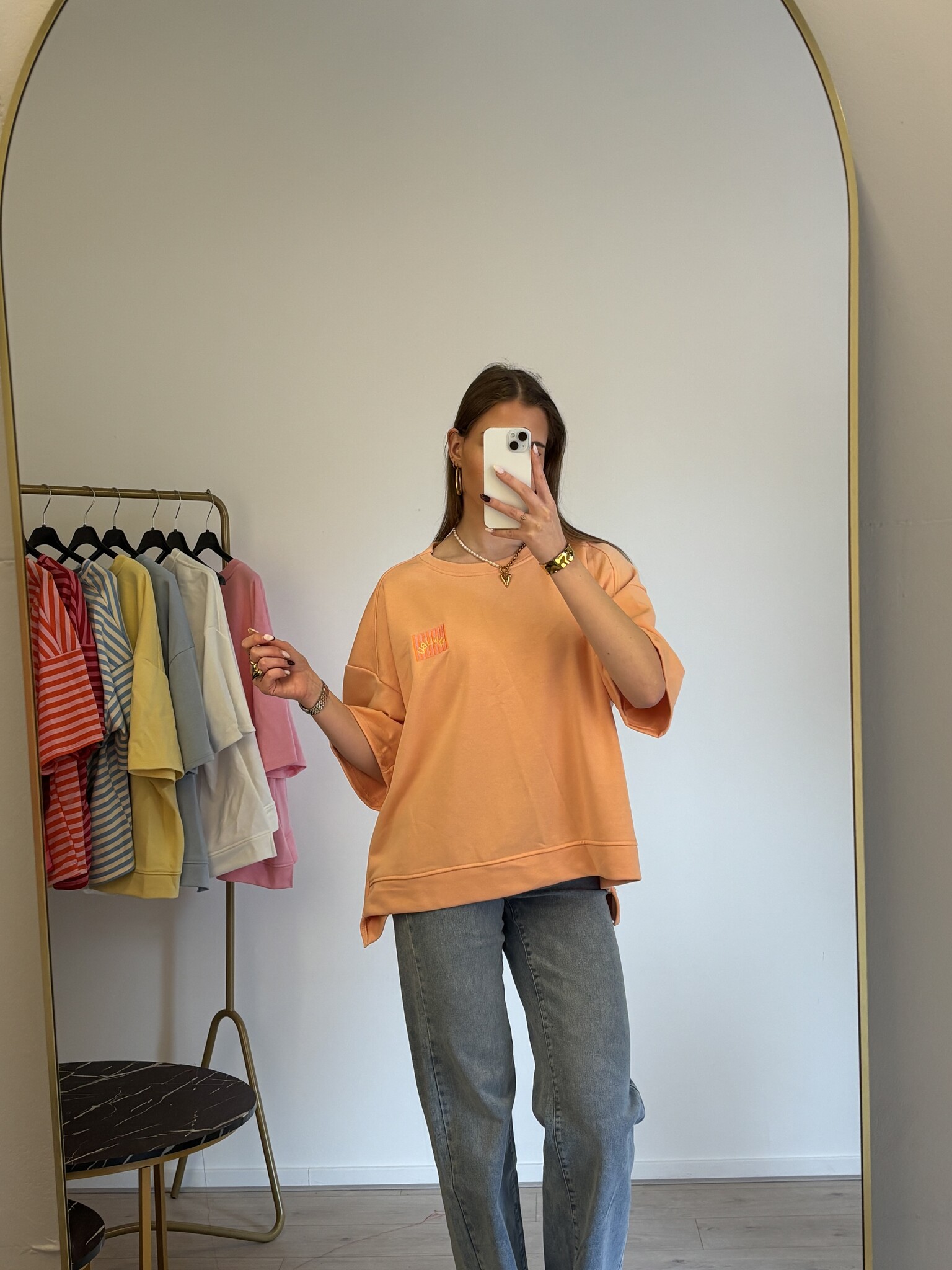 MALIBU Patches SS Sweater (Orange)