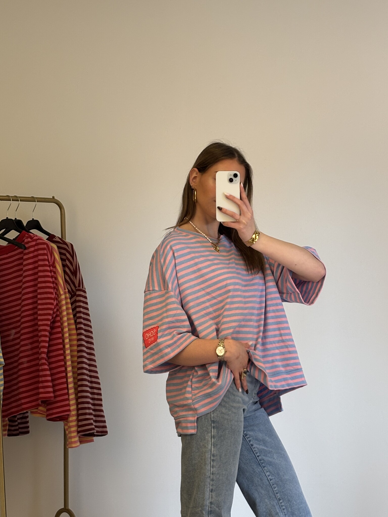 SOHO NYC Patches T-shirt (Pink/Blue)